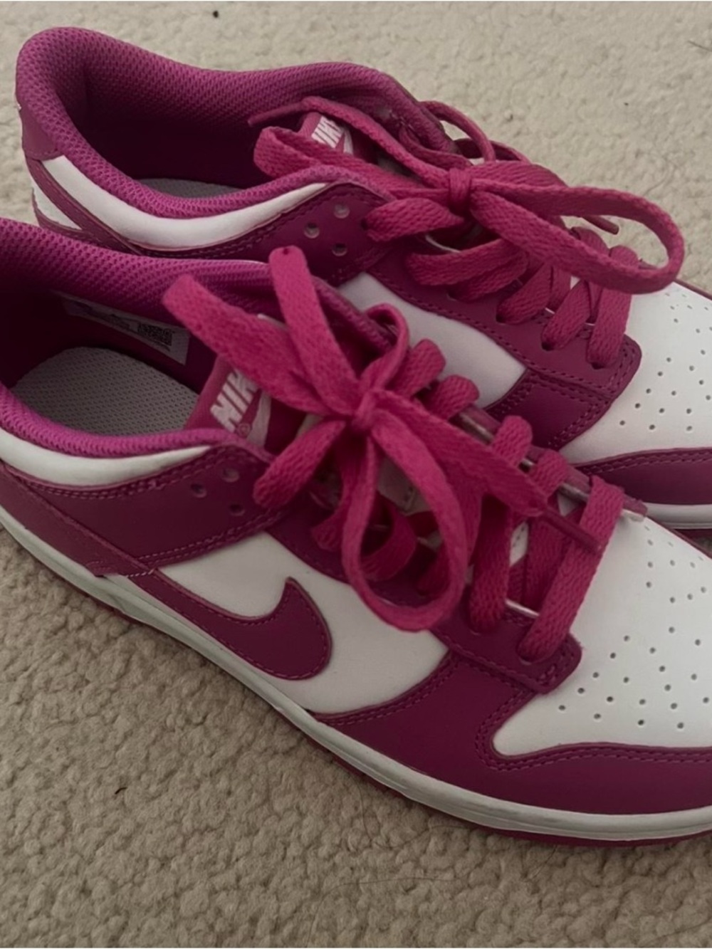Nike Women's Low-Top Sneakers in Fuchsia and White